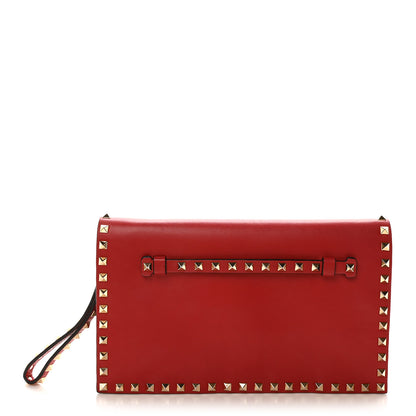Valentino Garavani Nappa Rockstud Wristlet Clutch Rosso Valentino 1 of 10