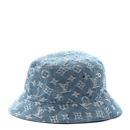 Louis Vuitton Monogram Denim Transformable Bob Bucket Hat 58 Blue 1 of 12