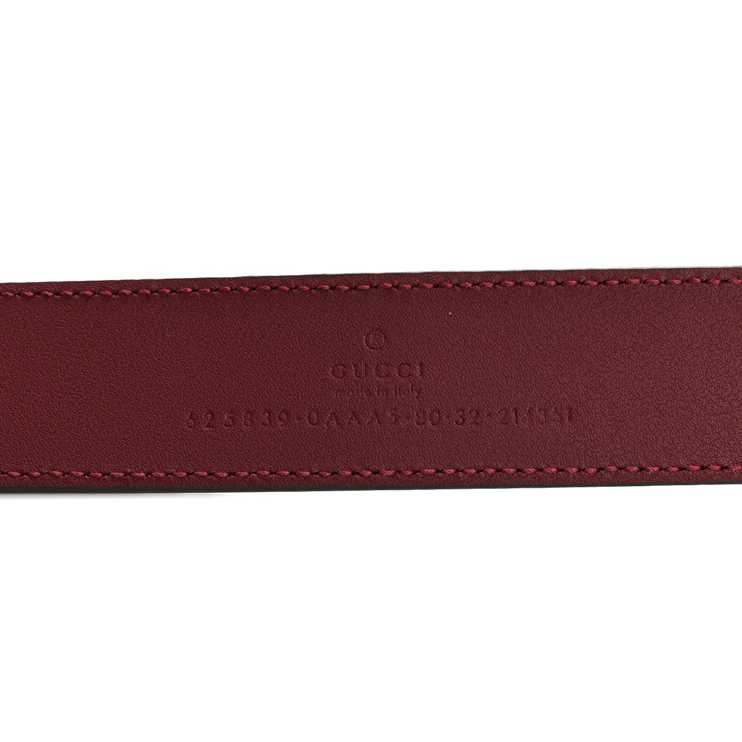 Plutone Calfskin Double G 30mm Belt 80 32 Rosso Ancora