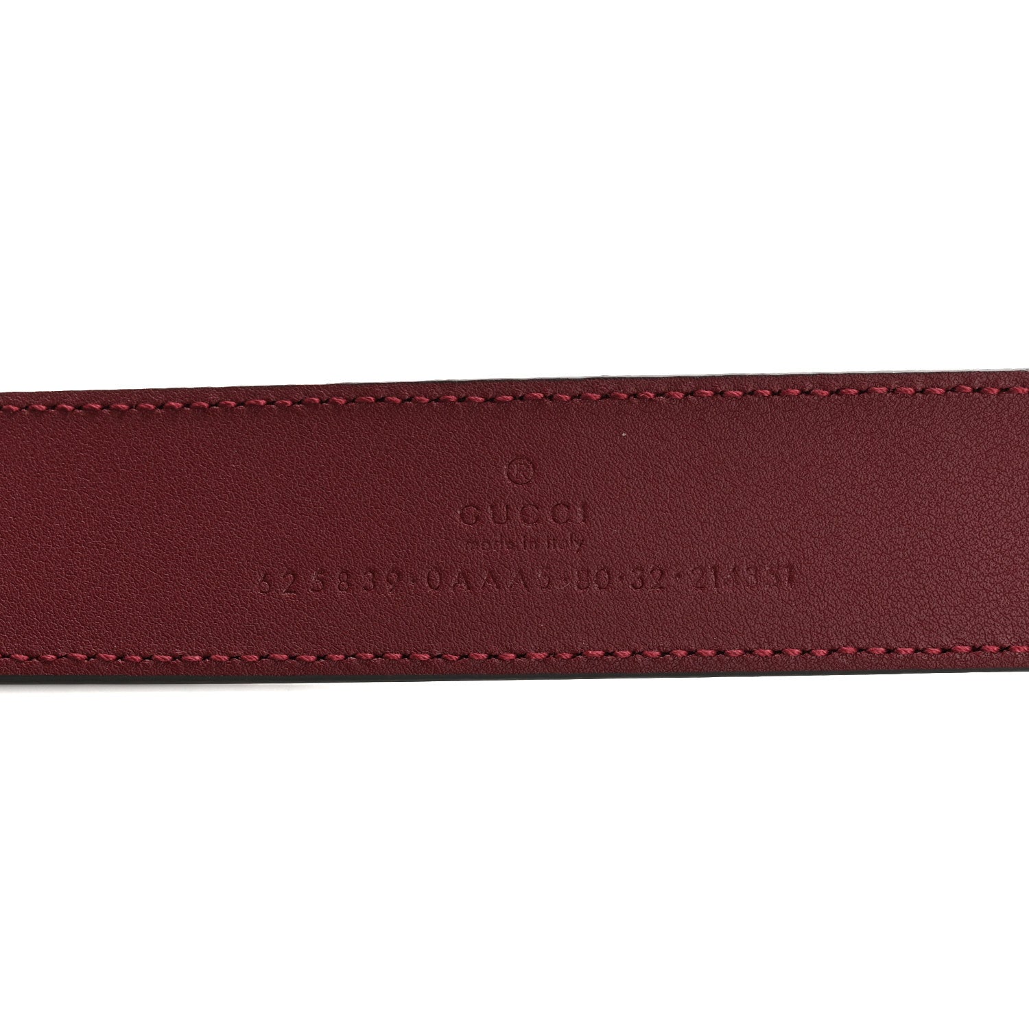 Gucci Plutone Calfskin Double G 30mm Belt 80 32 Rosso Ancora 5 of 6