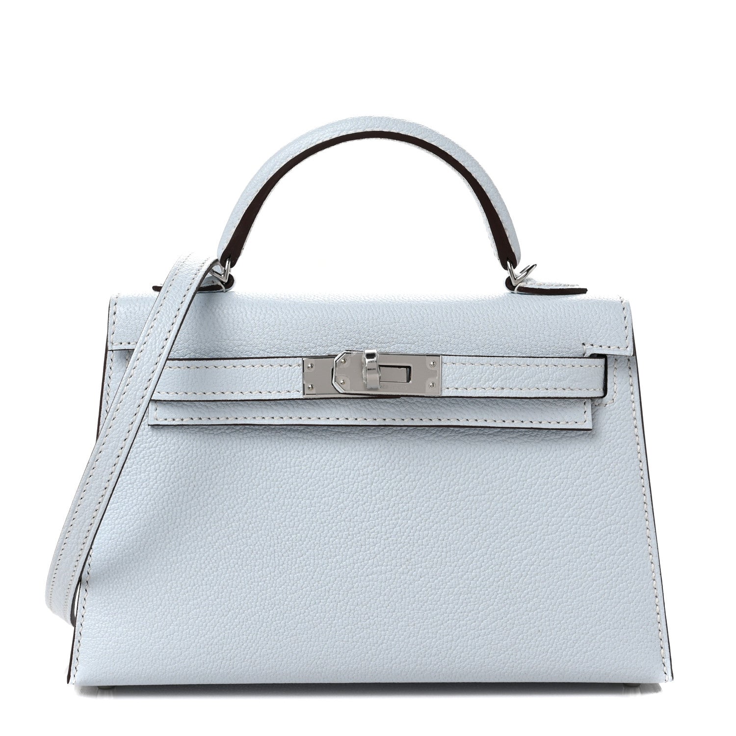 Hermes Chevre Mysore Mini Kelly Sellier 20 Bleu Brume 1 of 8
