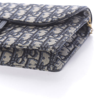 Christian Dior Oblique Saddle Chain Pouch Blue 9 of 10