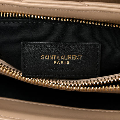 Saint Laurent Calfskin Y Quilted Monogram Medium Loulou Chain Satchel Dark Beige 6 of 10