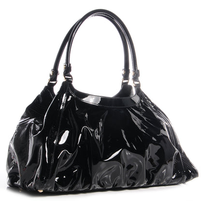 Gucci Patent D Gold Large Shoulder Bag Black 3 of 7