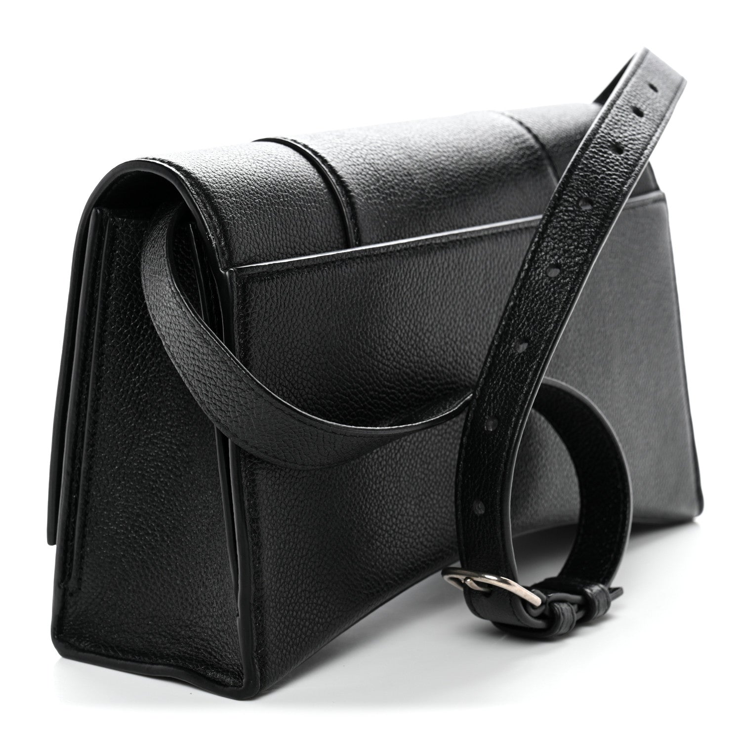 Balenciaga Grained Calfskin Small Hourglass Sling Shoulder Bag Black 3 of 14