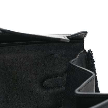 Hermes Swift Twill H Fray Fray Birkin 35 Black Ecru 10 of 10