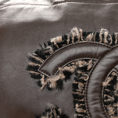 Chanel Tweed Lambskin Drawstring Tweedy Tote Brown 11 of 12