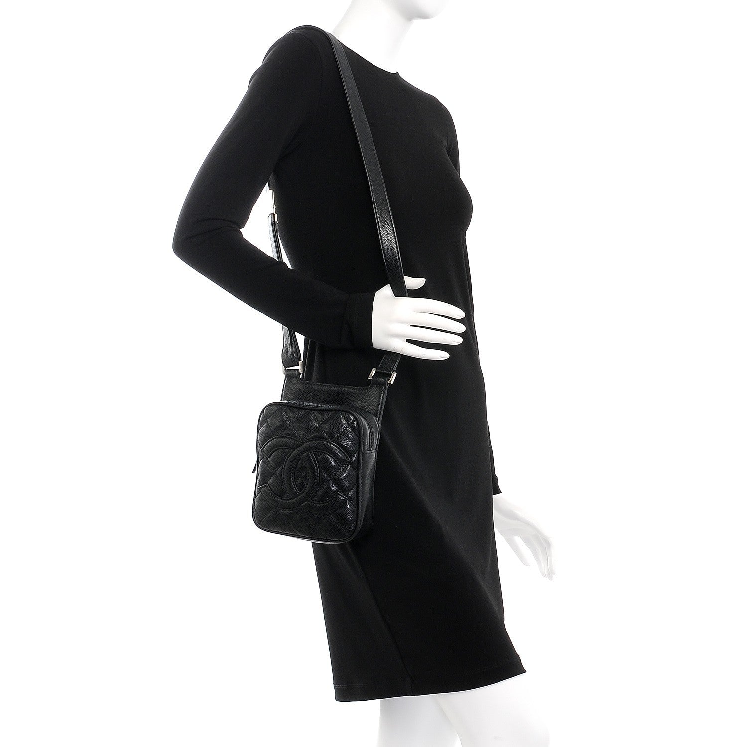 Chanel Caviar Quilted Camera Shoulder Bag Black 2 of 12