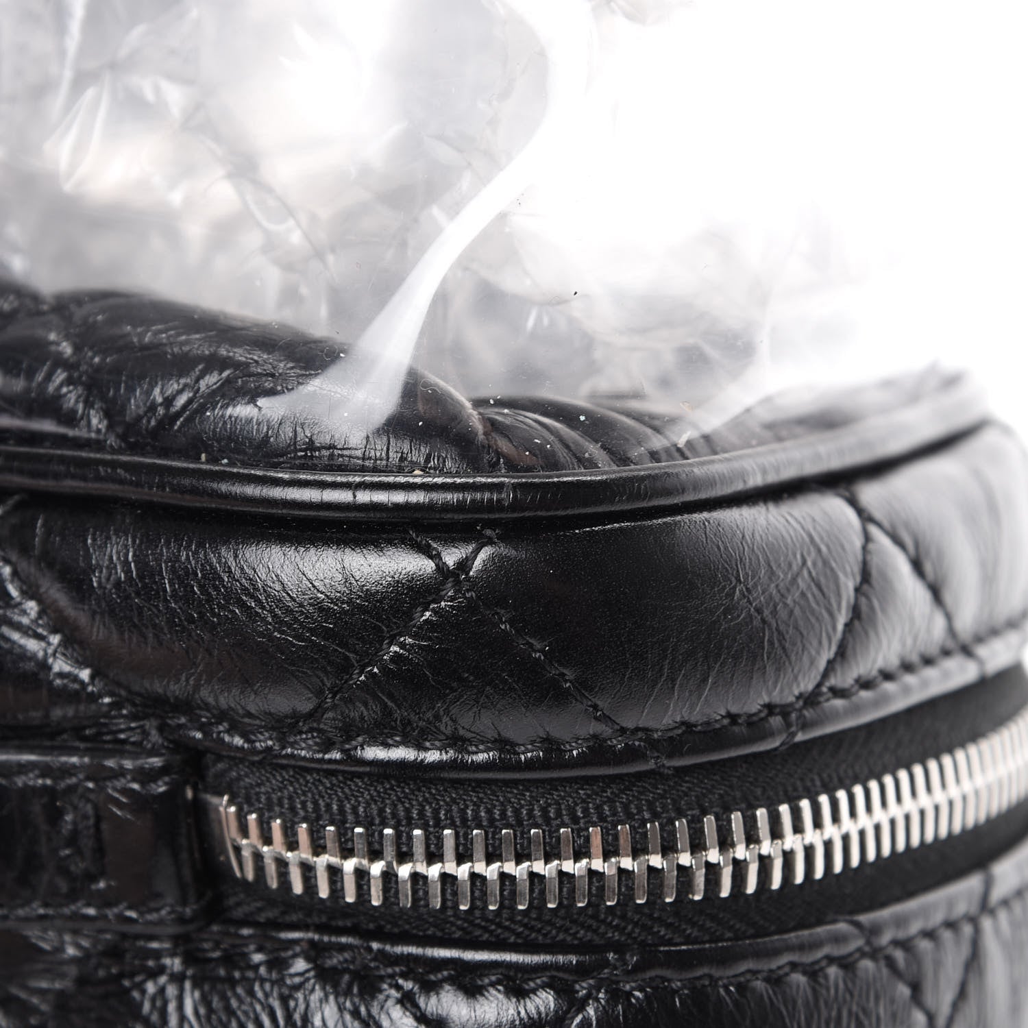 Chanel Crumpled Calfskin PVC Quilted Backpack Black 12 of 12