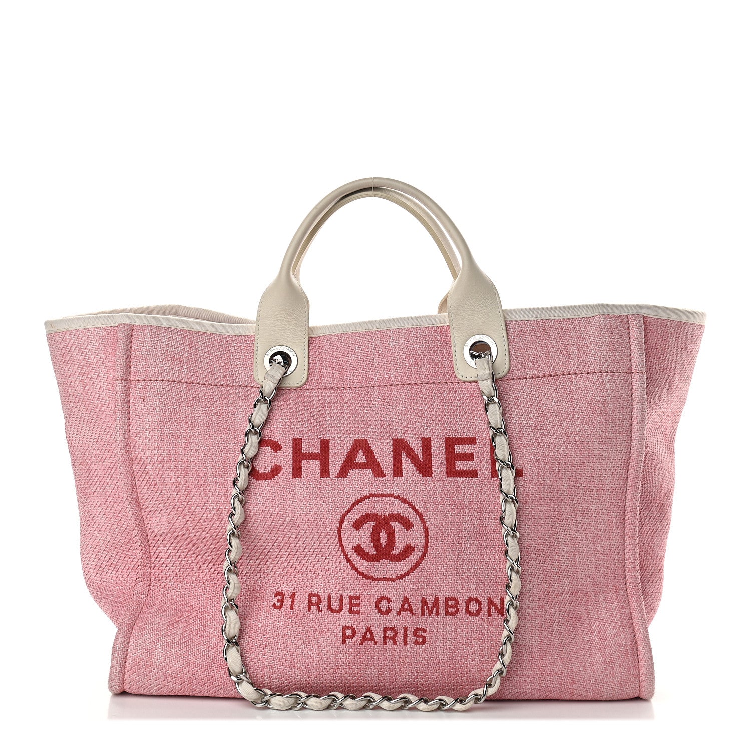 Chanel Canvas Medium Deauville Tote Pink 1 of 9