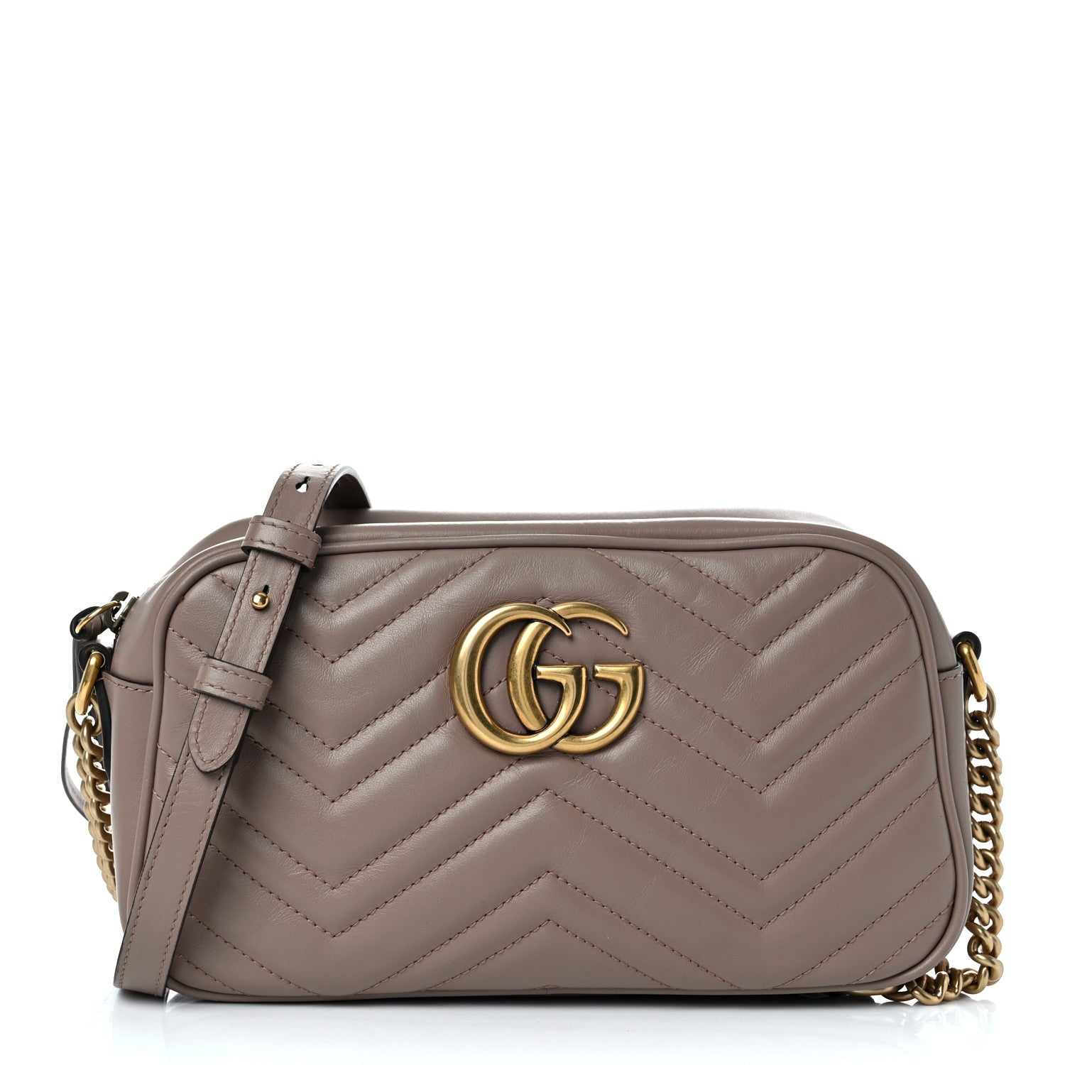 Gucci Calfskin Matelasse Small GG Marmont Chain Shoulder Bag Porcelain Rose 1 of 12