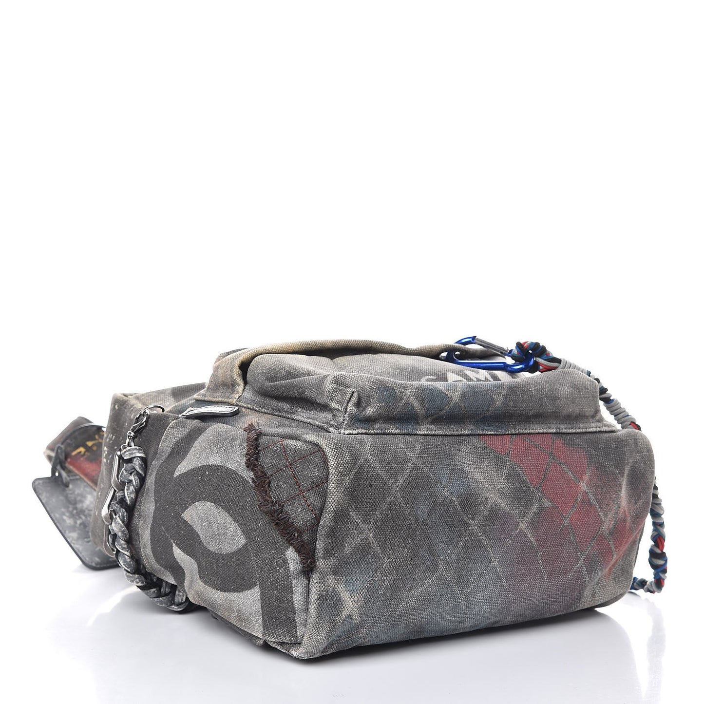 Graffiti Printed Canvas Medium Backpack Black