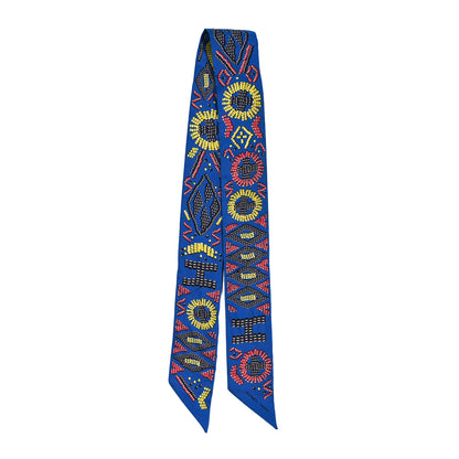 Hermes Silk Kelly En Perles Twilly Bleu Royal Jaune Framboise 2 of 3
