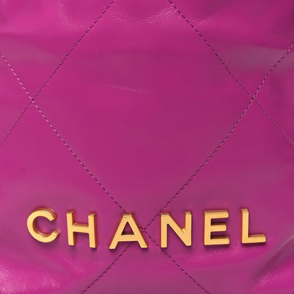 Chanel Shiny Calfskin Quilted Mini Chanel 22 Purple 8 of 11
