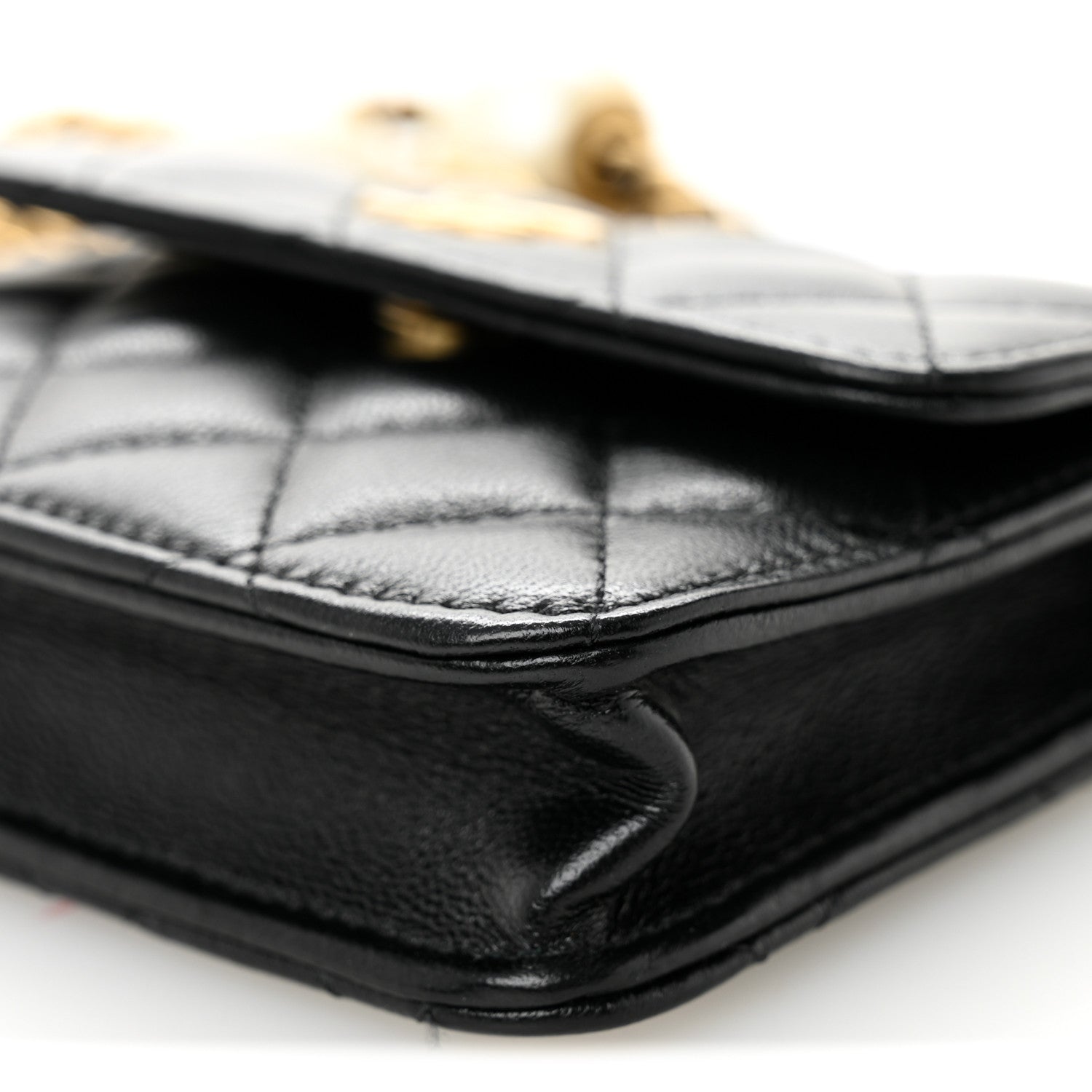 Chanel Lambskin Quilted Maxi Pearl Clutch With Chain Black 11 of 12