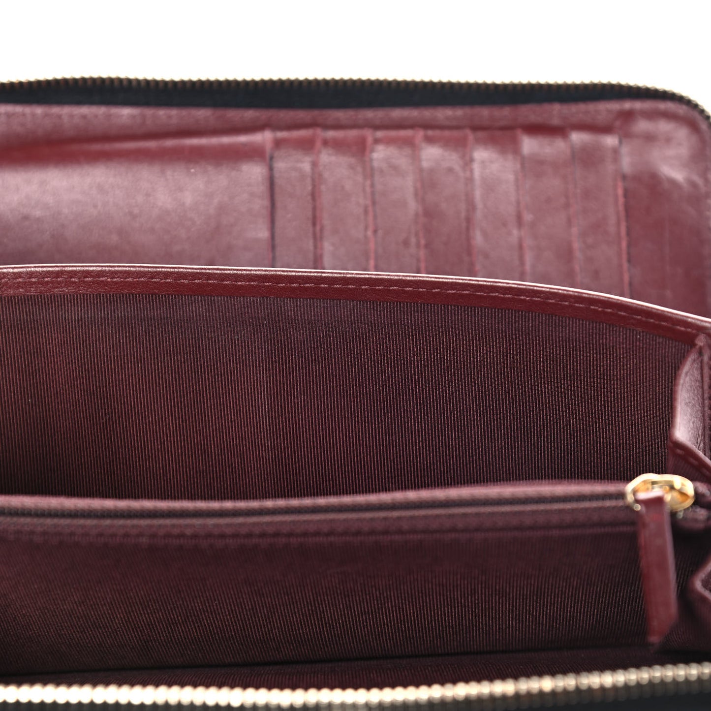 Caviar Quilted Large Zip Around Organizer Wallet Black