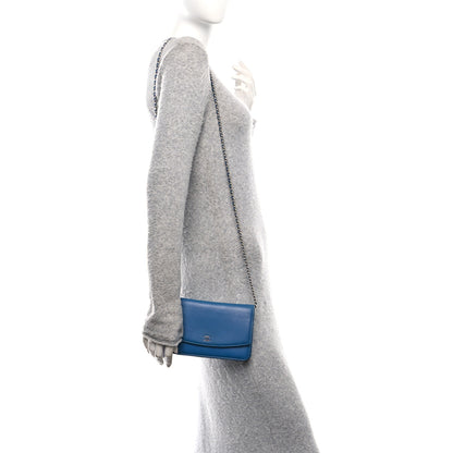 Chanel Caviar Sevruga Wallet on Chain WOC Blue 2 of 11