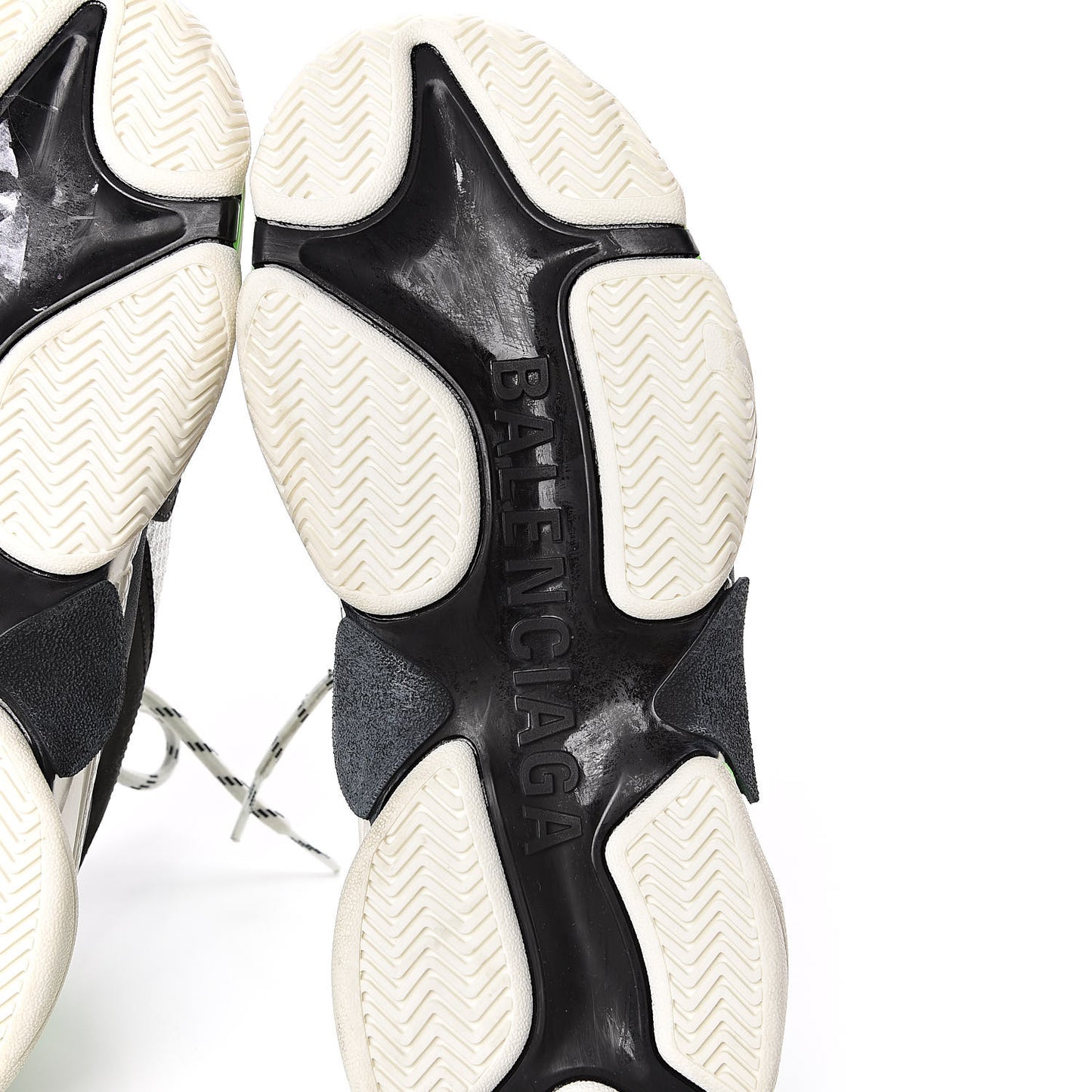Fabric Mesh Womens Triple S Sneakers 40 White Green Fluo Black