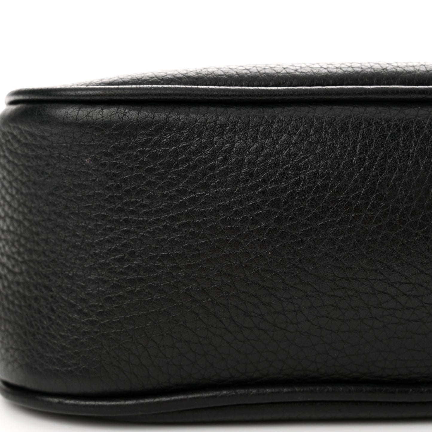 Pebbled Calfskin Small Soho Disco Bag Black