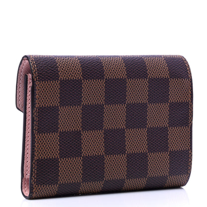 Louis Vuitton Damier Ebene Victorine Wallet Rose Ballerine 2 of 5