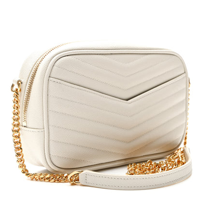 Saint Laurent Grain De Poudre Matelasse Monogram Mini Lou Camera Bag Crema Soft 3 of 10