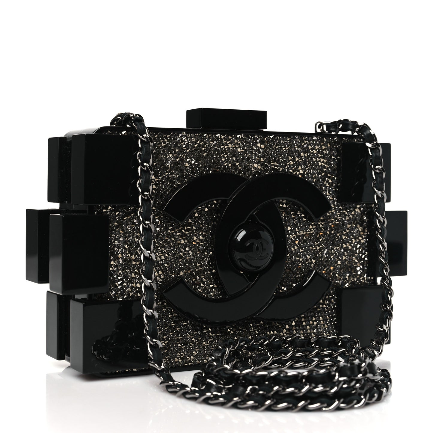 Plexiglass Crystal Lego Clutch Black