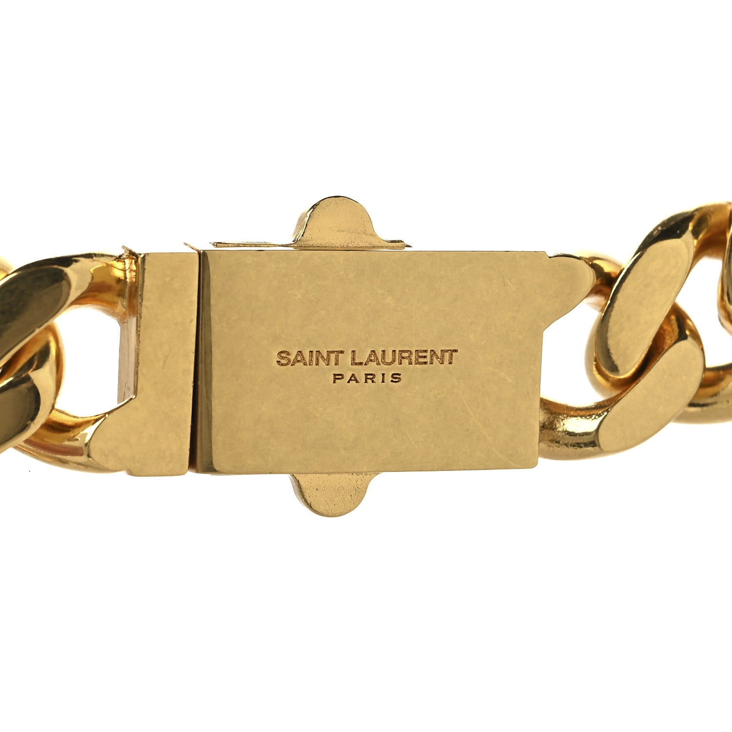 Saint Laurent Metal Curb Chain Necklace Gold Silver 4 of 5