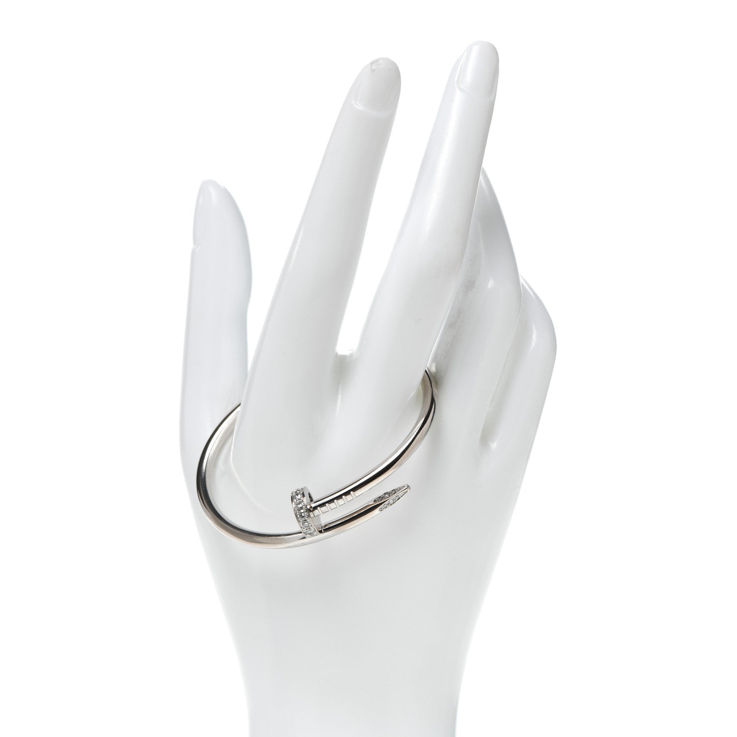 Cartier 18K White Gold Diamond Juste Un Clou Bracelet 16 2 of 6