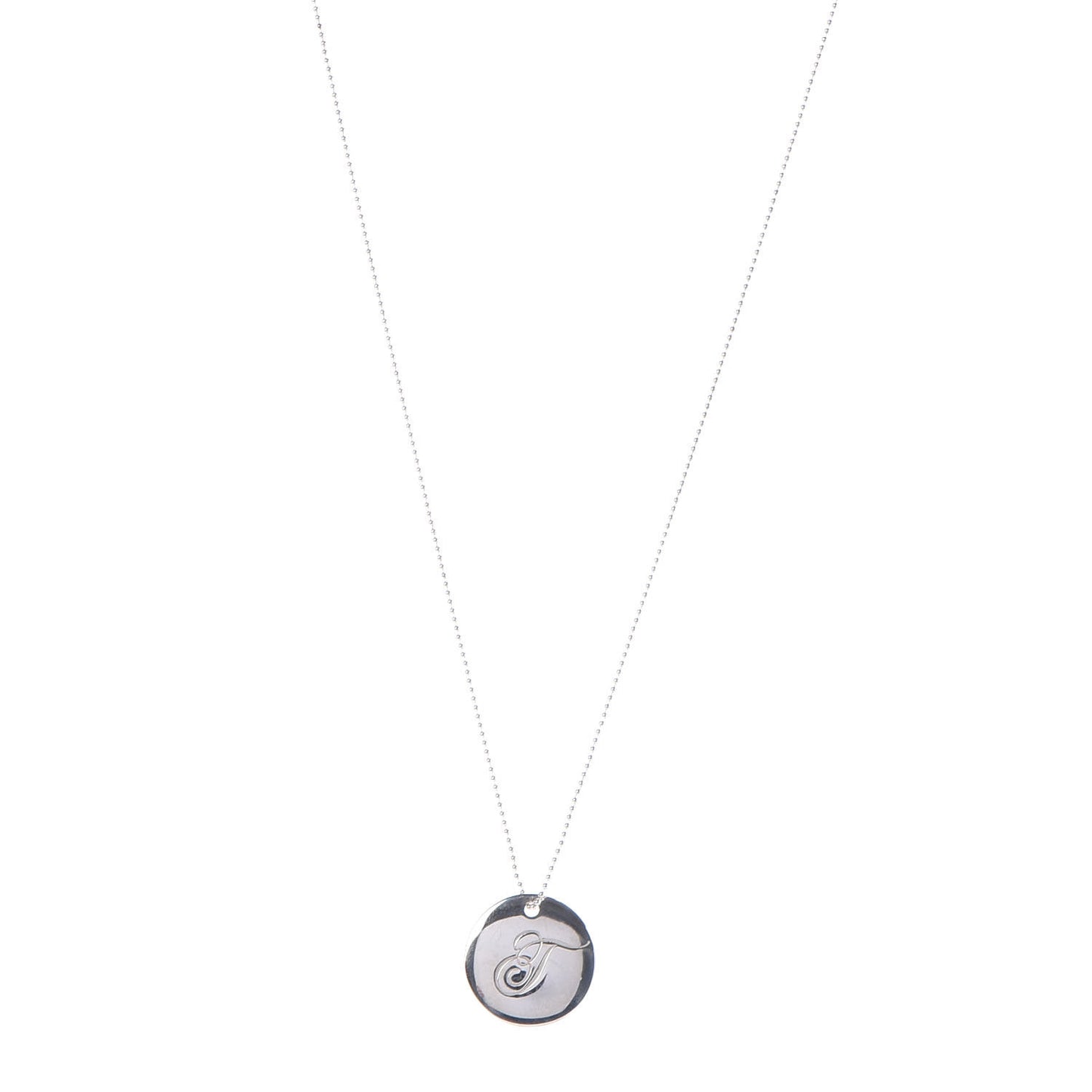 Sterling Silver Notes Alphabet T Charm Necklace