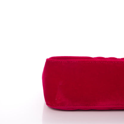 Gucci Velvet Matelasse Medium GG Marmont Shoulder Bag Hibiscus Red 21 of 22