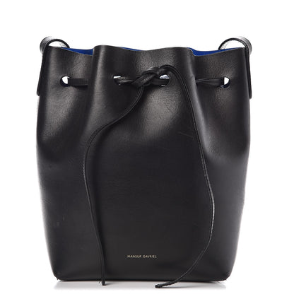 Mansur Gavriel Calfskin Mini Bucket Bag Black Royal 1 of 12