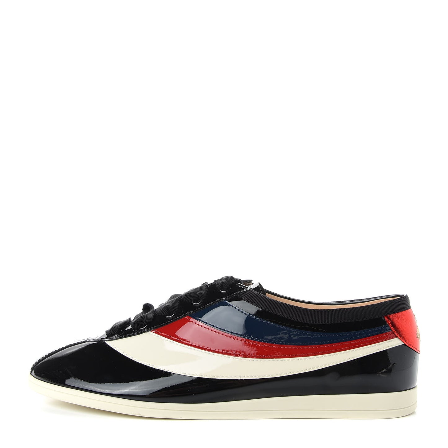 Patent Calfskin Mens Web Falacer Sneakers 8 Black
