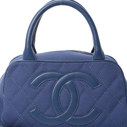 Chanel Canvas Quilted Small Tassel Bowler Blue 10 of 10