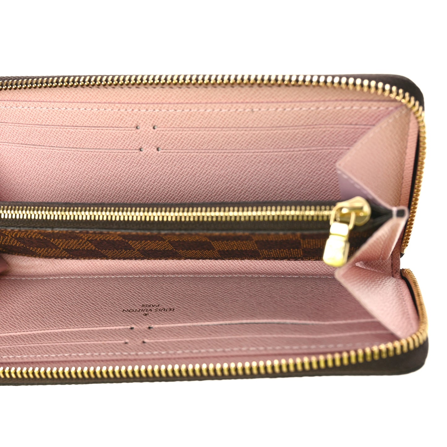 Damier Ebene Clemence Wallet Rose Ballerine