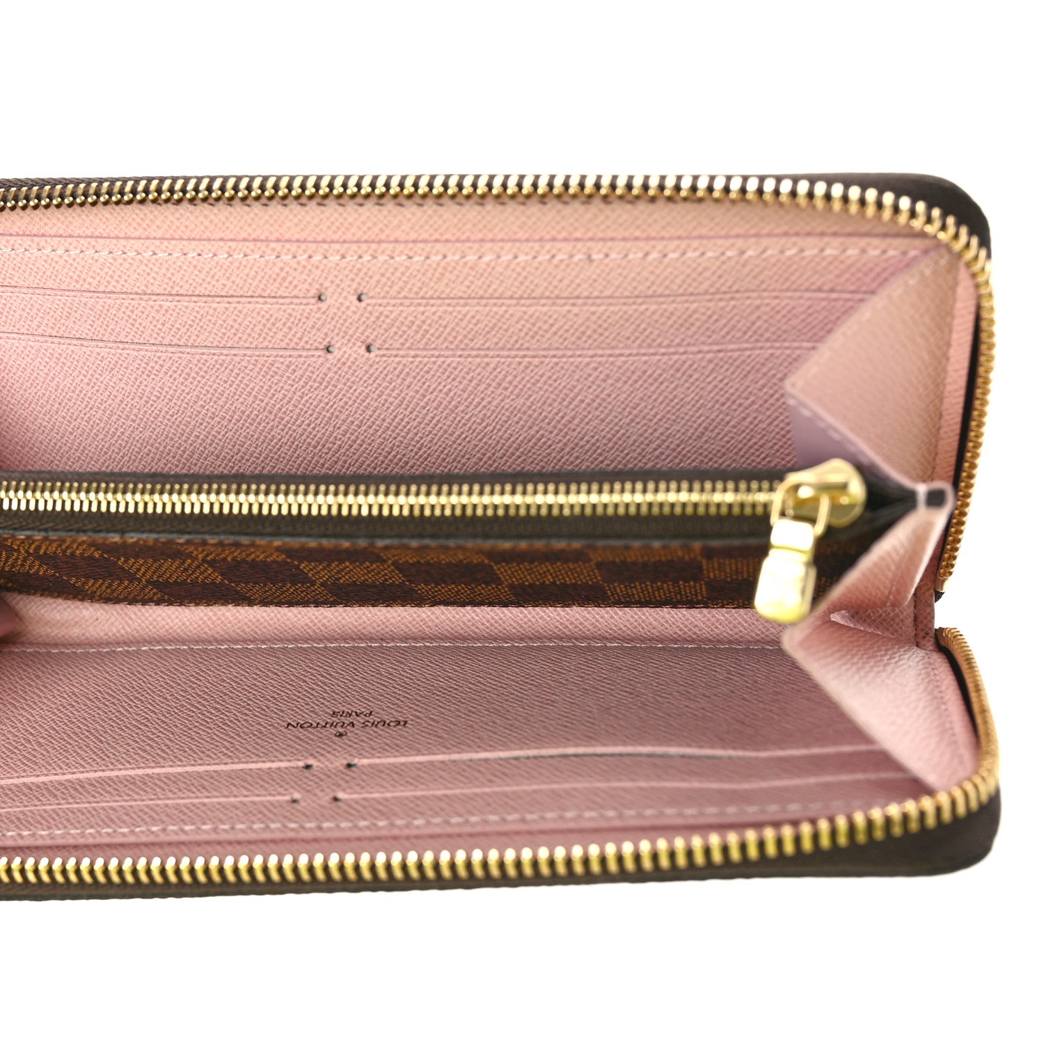 Louis Vuitton Damier Ebene Clemence Wallet Rose Ballerine 5 of 9