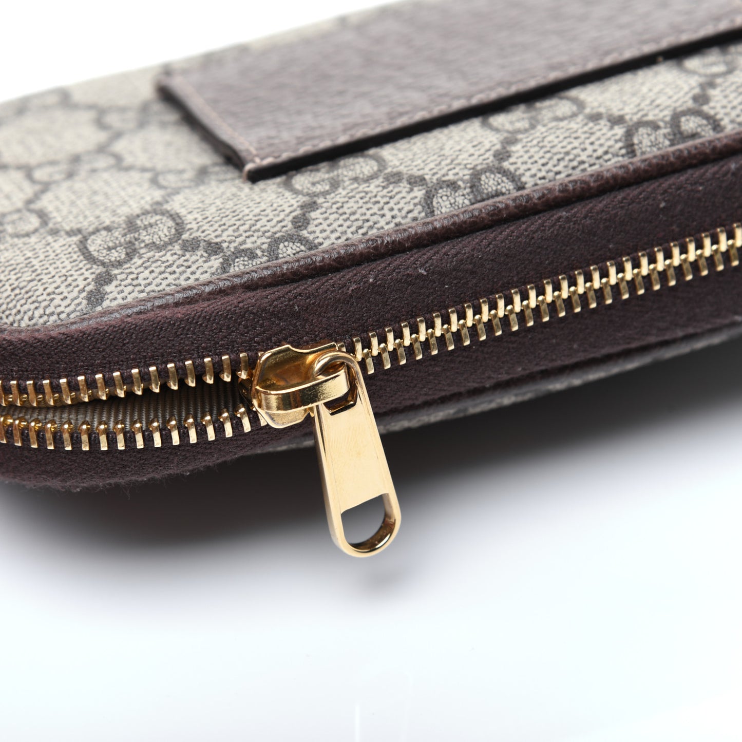 GG Supreme Monogram Ophidia Belted iPhone Case 85 34 Dark Brown
