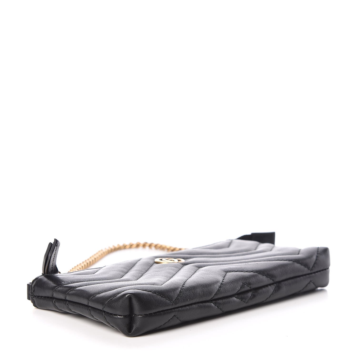 Gucci Calfskin Matelasse Mini GG Marmont Chain Bag Black 4 of 9
