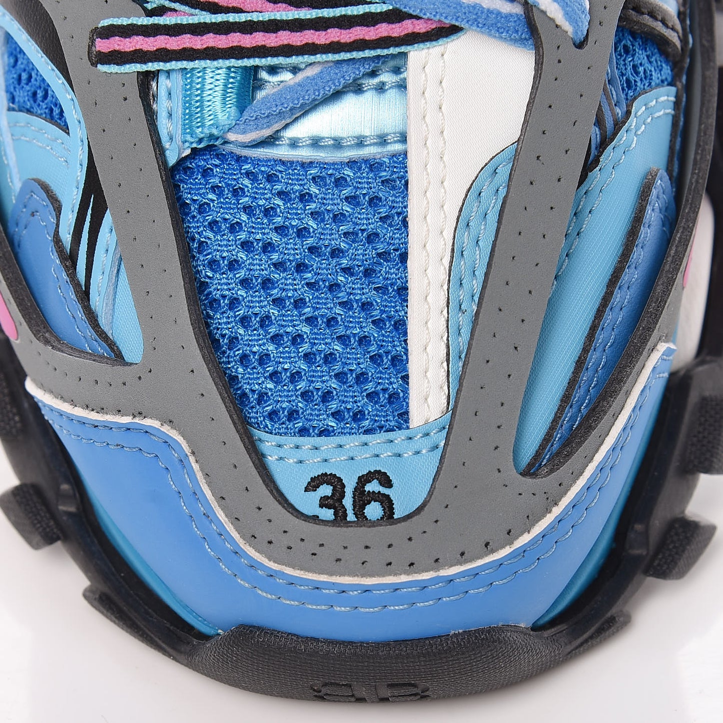 Mesh Nylon Womens Track Sneakers 36 Blue Black