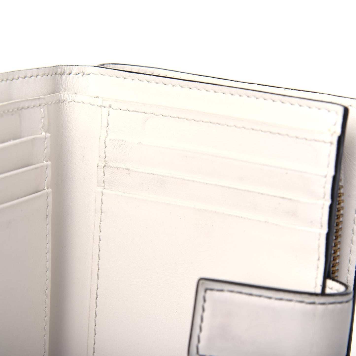 Lambskin Cannage Studded Lady Dior Eden Wallet White