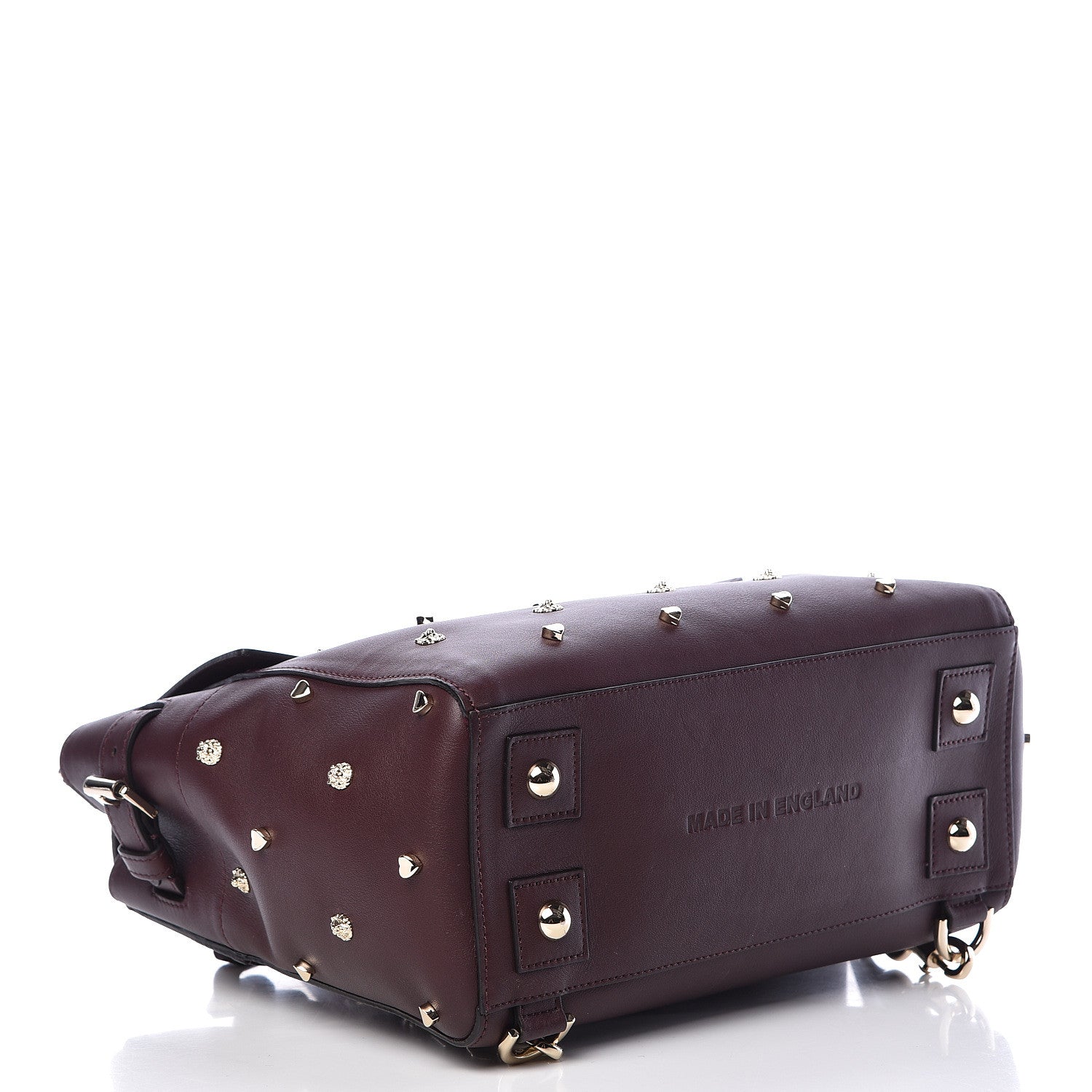 Mulberry Calfskin Studded Medium Cara Delevingne Convertible Satchel Oxblood 4 of 17