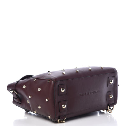 Mulberry Calfskin Studded Medium Cara Delevingne Convertible Satchel Oxblood 4 of 17