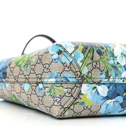 Gucci GG Supreme Monogram Blooms Small Reversible Tote Beige Blue Navy 8 of 9