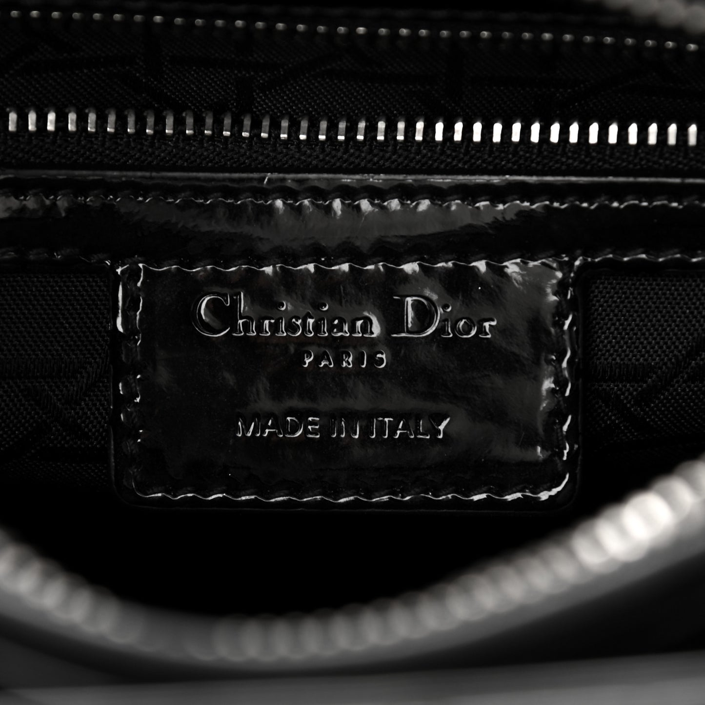 Patent Cannage Medium Lady Dior Black