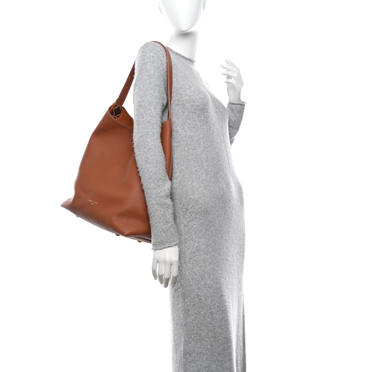 Louis Vuitton Grained Calfskin Low Key Hobo MM Cognac 2 of 9