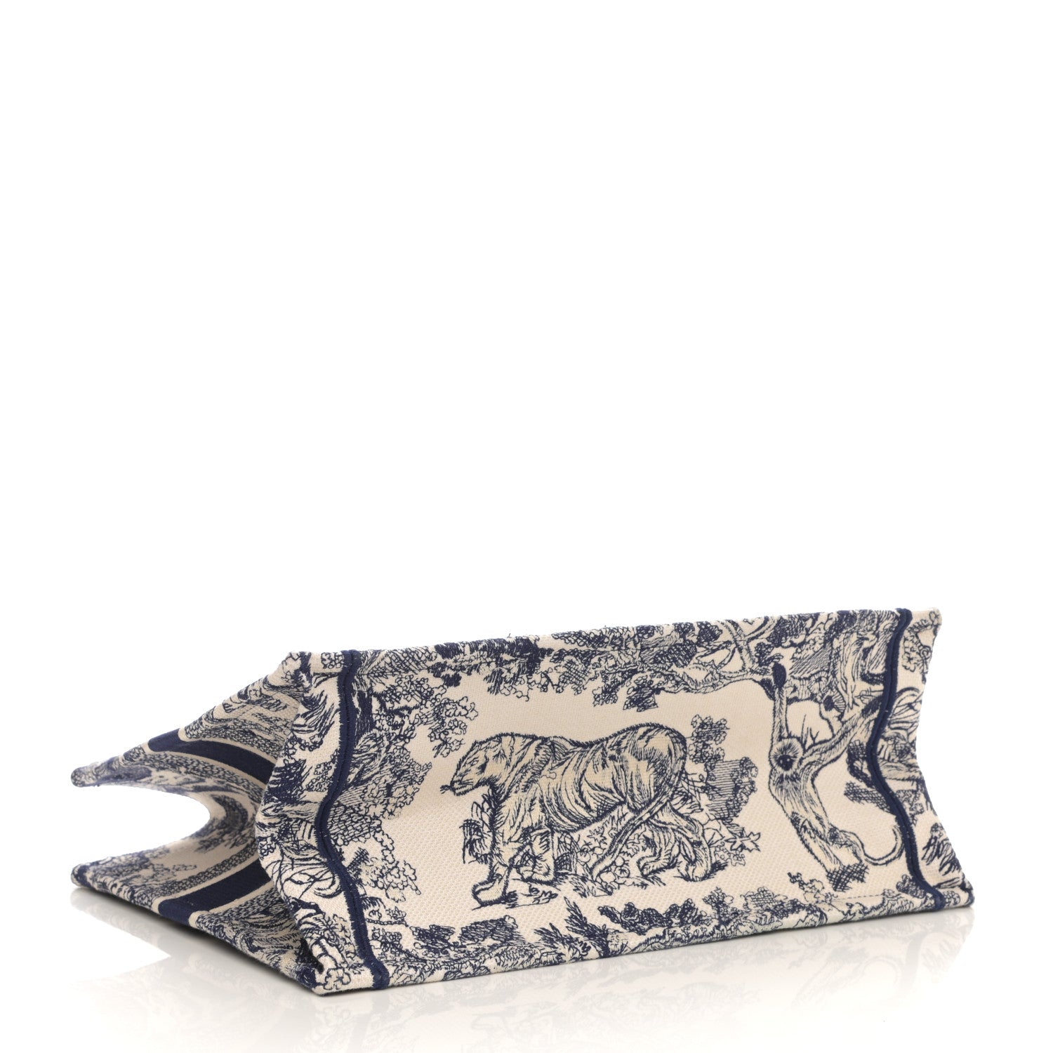 Christian Dior Canvas Embroidered Medium Dioriviera Toile De Jouy Book Tote Blue 4 of 11