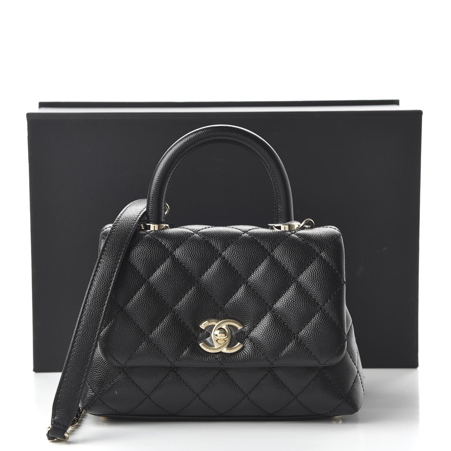 Chanel Caviar Quilted Extra Mini Coco Handle Flap Black 11 of 11