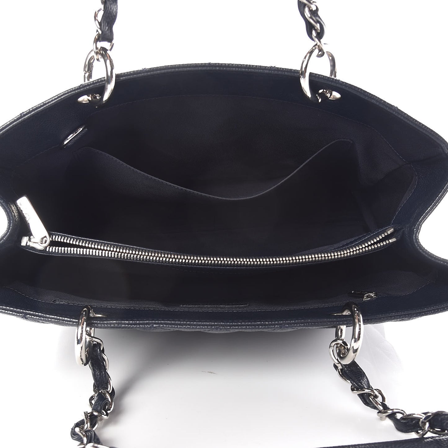 Caviar Quilted Grand Shopping Tote GST Navy Blue