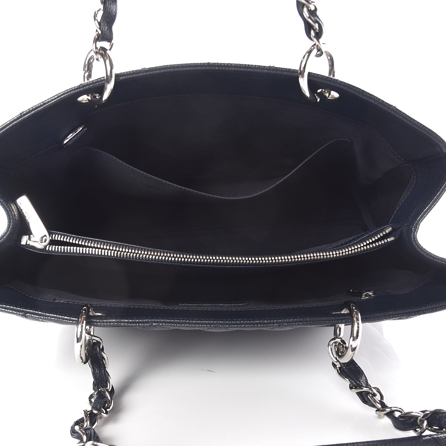 Chanel Caviar Quilted Grand Shopping Tote GST Navy Blue 5 of 18