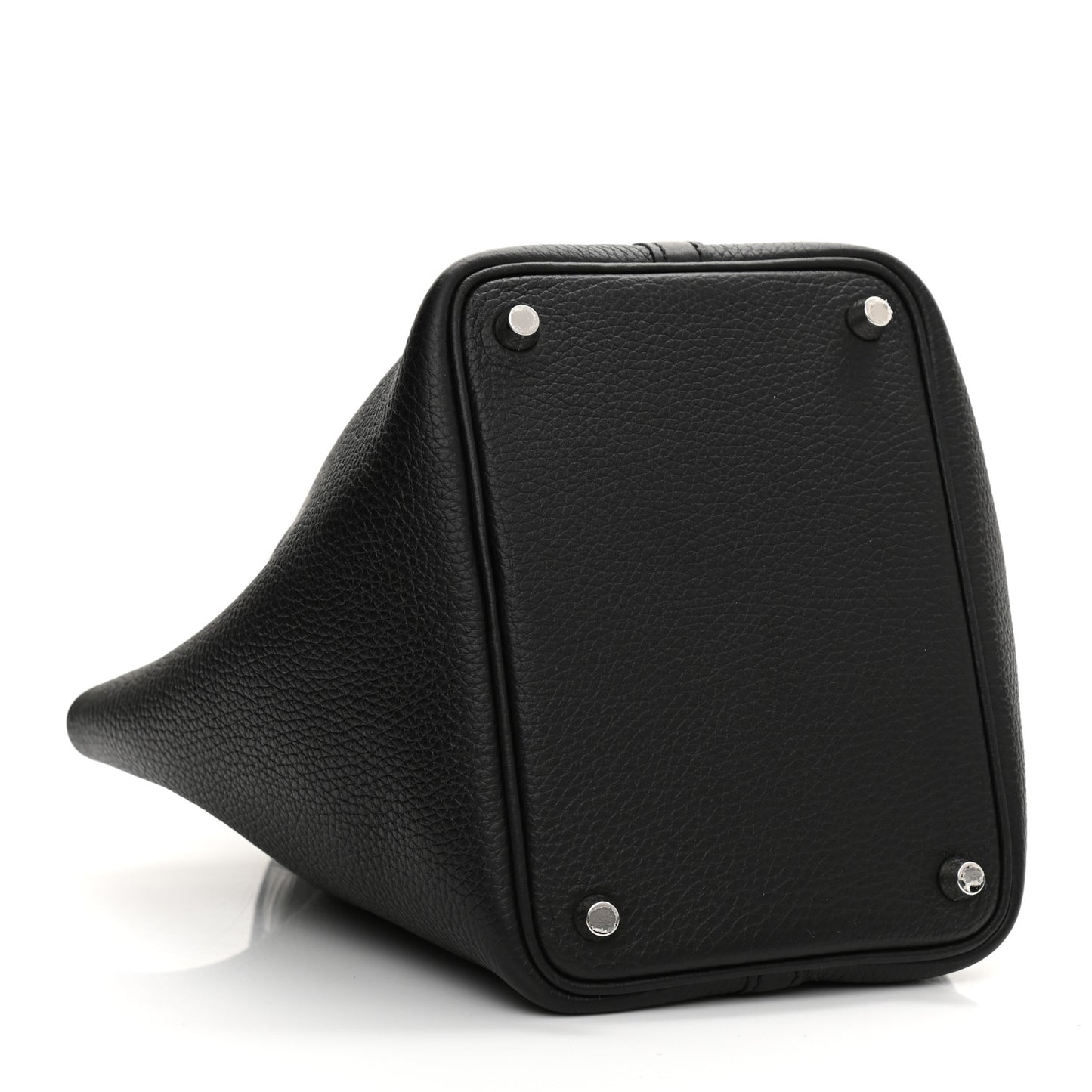 Taurillon Clemence Matte Alligator Picotin Lock Touch 18 PM Black