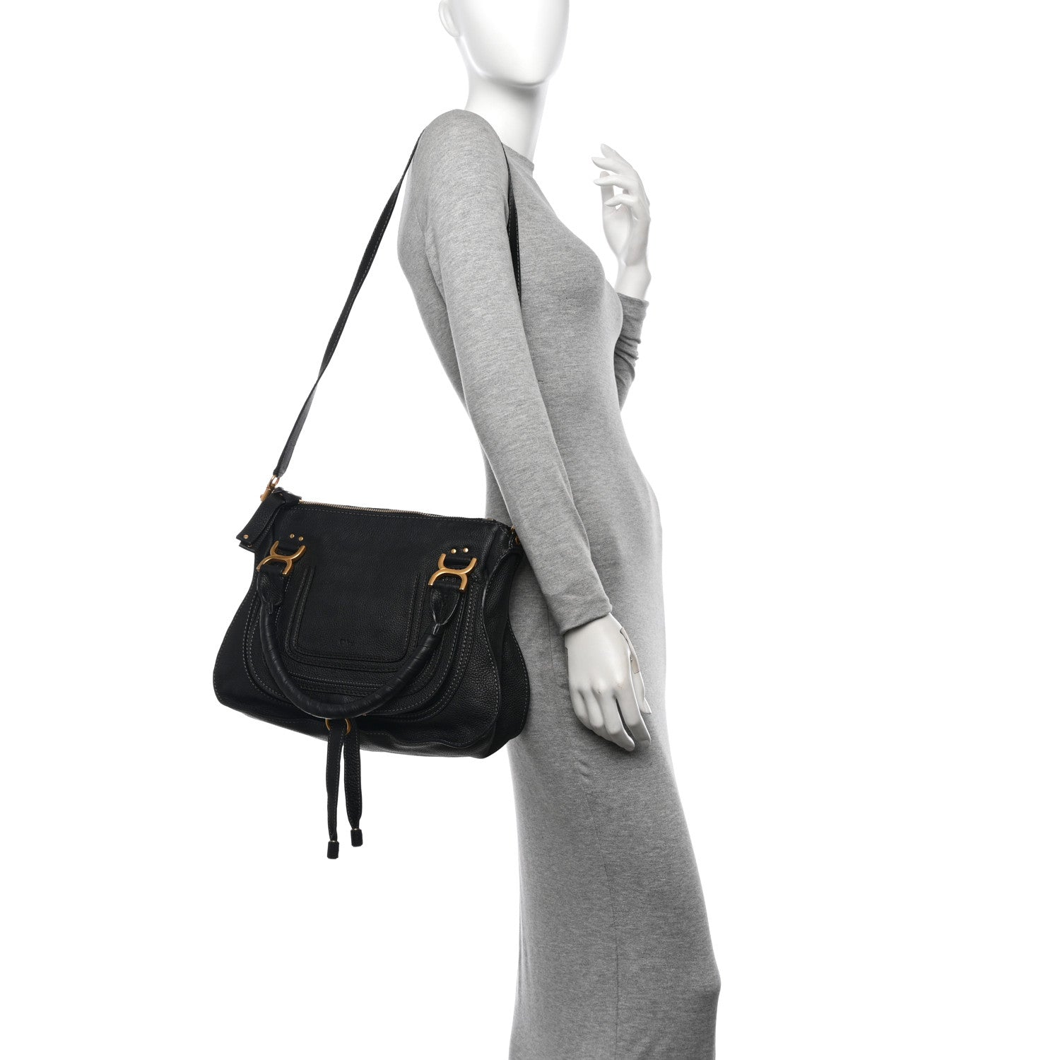 Chloe Calfskin Medium Marcie Satchel Black 2 of 12